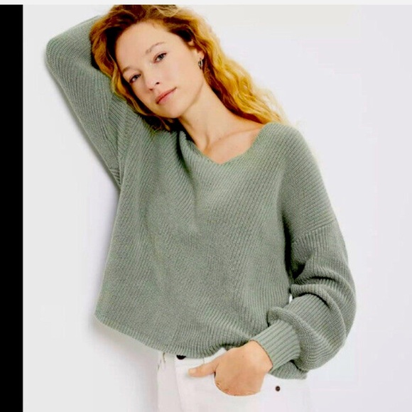 Loft dolman long sleeve drop shoulder sage green sweater women’s XS - Picture 1 of 8